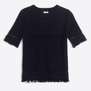 NWT J. Crew Factory Short Sleeve Fringe Sweater S